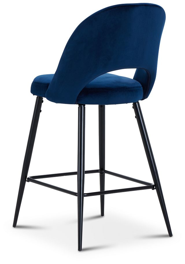 Kelly Dark Blue 28" Upholstered Barstool