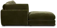 Jules Green Velvet 4-piece Left Facing Bumper Sectional
