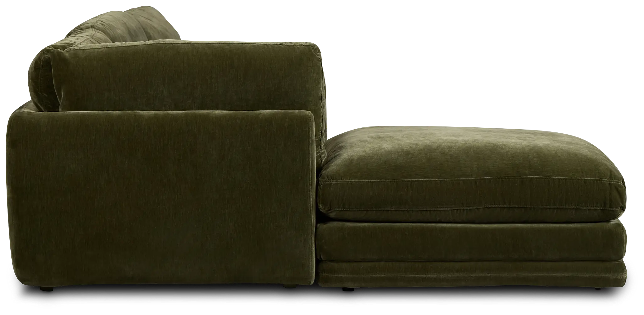 Jules Green Velvet 4-piece Left Facing Bumper Sectional Jules Green Velvet 4-piece Left Facing Bumper Sectional