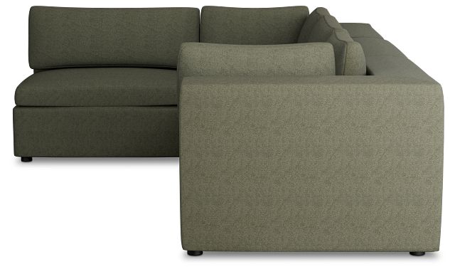 Destin Sutton Green Fabric 4-piece Modular Sectional