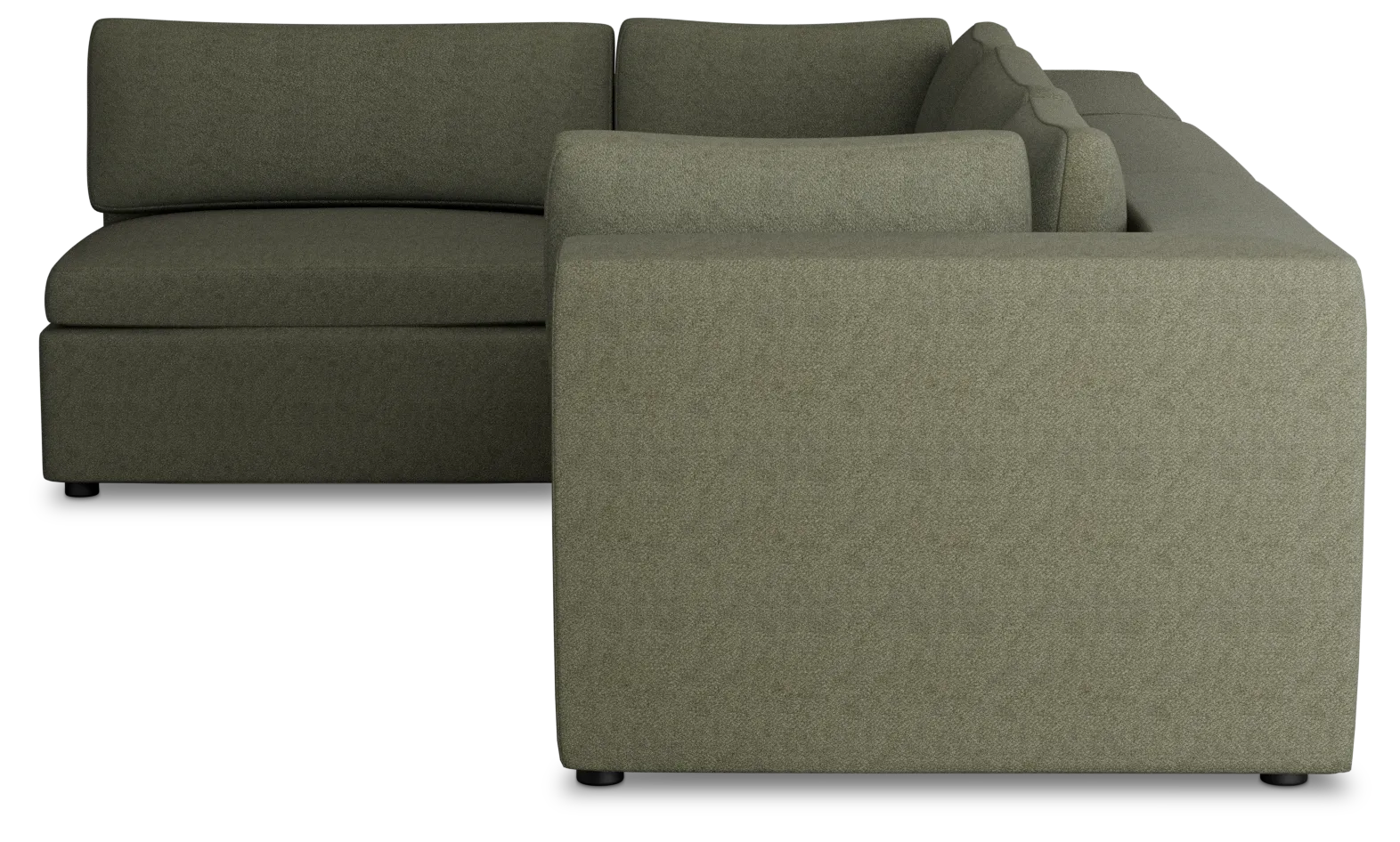 Destin Sutton Green Fabric 4-piece Modular Sectional