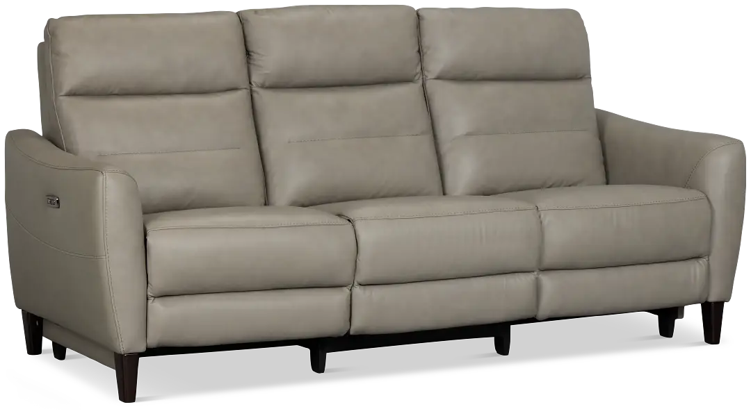 Keaton Gray Lthr/vinyl Power Reclining Sofa W/ Power Headrest Keaton Gray Lthr/vinyl Power Reclining Sofa W/ Power Headrest
