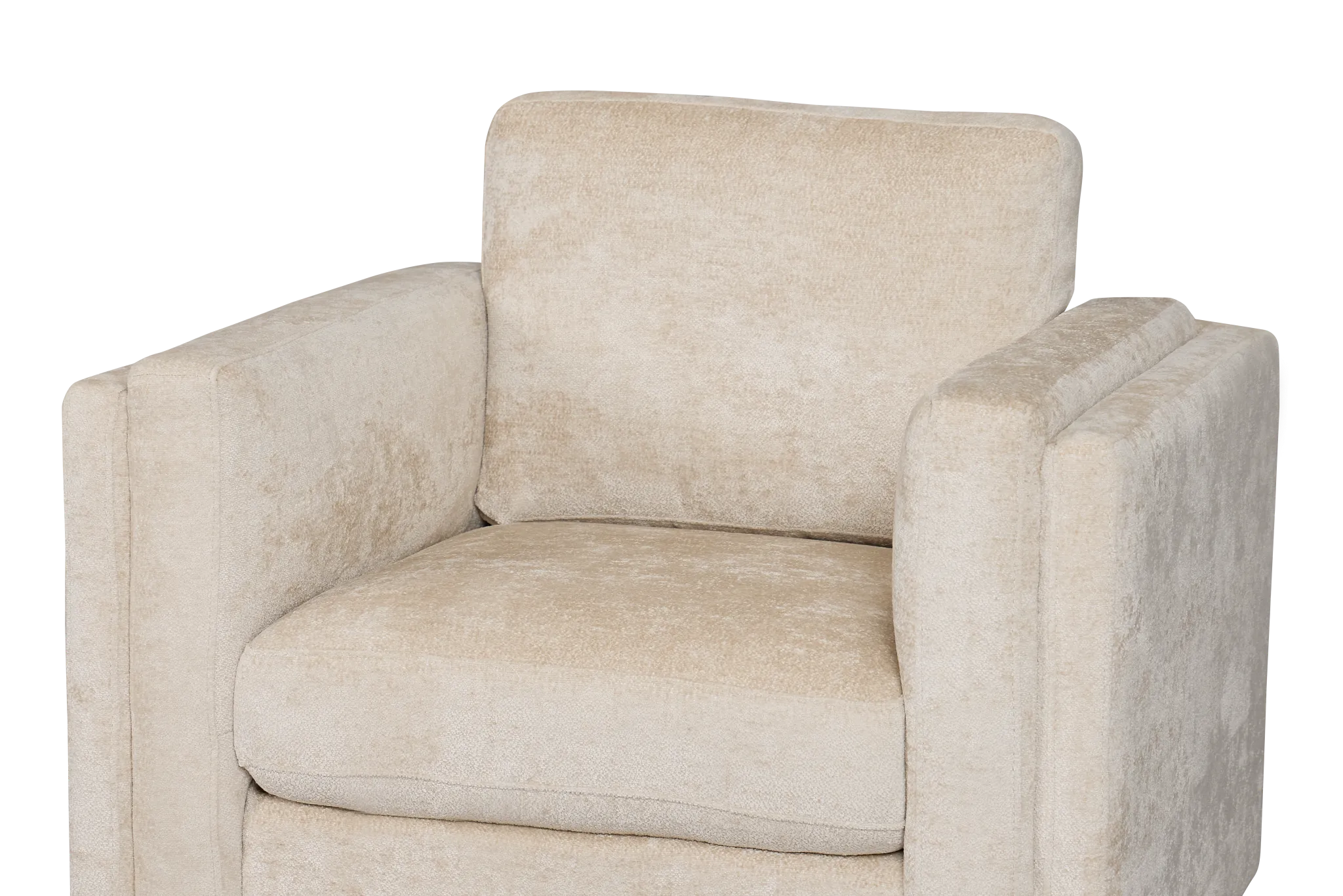 Farren Beige Fabric Swivel Chair