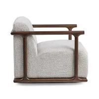 Coal Beige Fabric Swivel Accent Chair