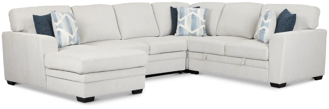 Everly Gray Fabric Medium Left Chaise Storage Sectional Everly Gray Fabric Medium Left Chaise Storage Sectional