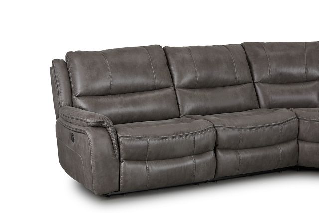 Dober Dark Gray Micro Medium Dual Power 2-arm Reclining Sectional
