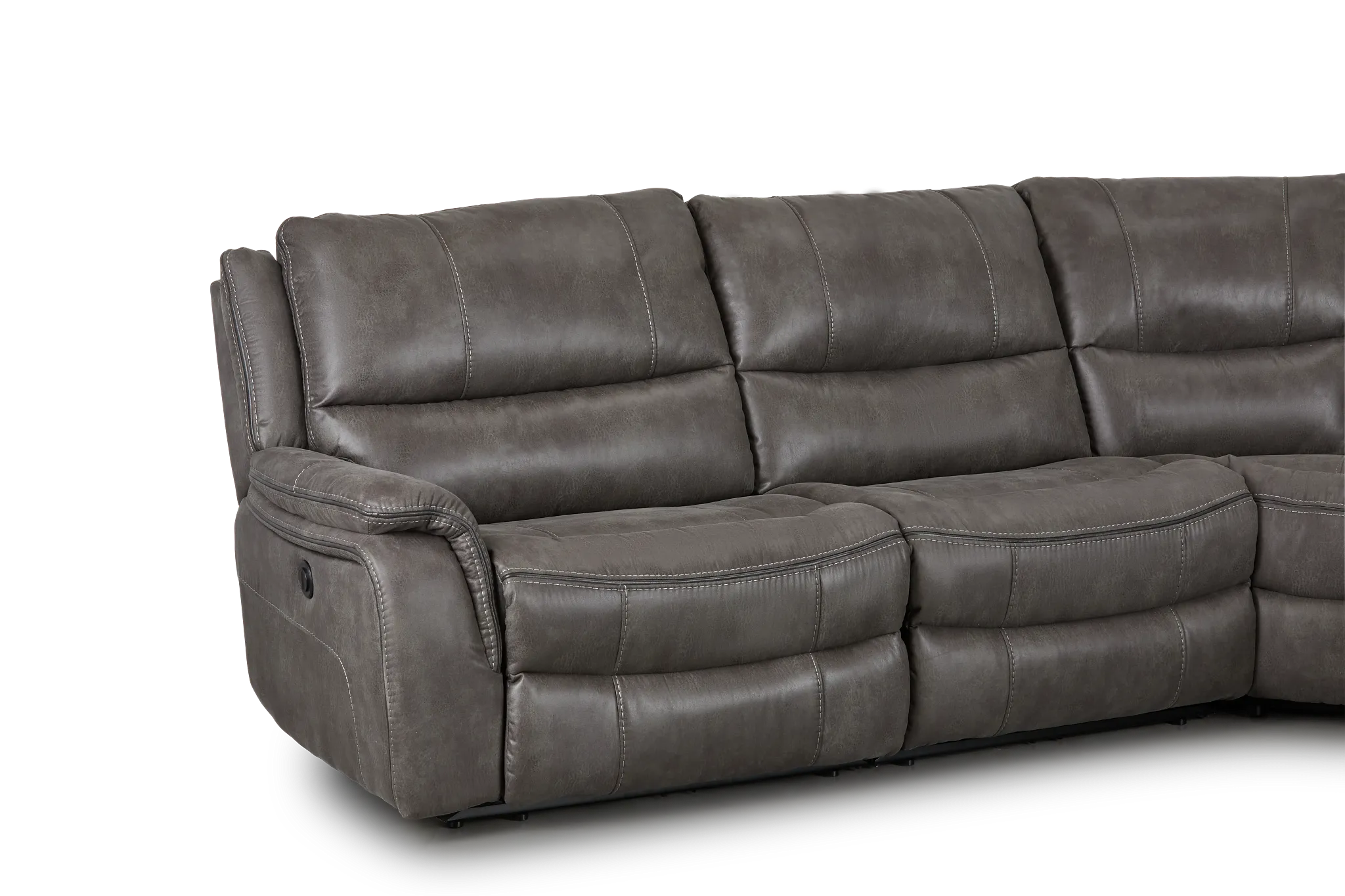 Dober Dark Gray Micro Medium Dual Power 2-arm Reclining Sectional