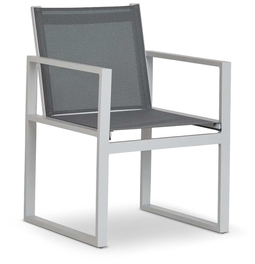 Linear2 White Aluminum Sling Arm Chair Linear2 White Aluminum Sling Arm Chair
