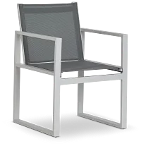Linear2 White Aluminum Sling Arm Chair
