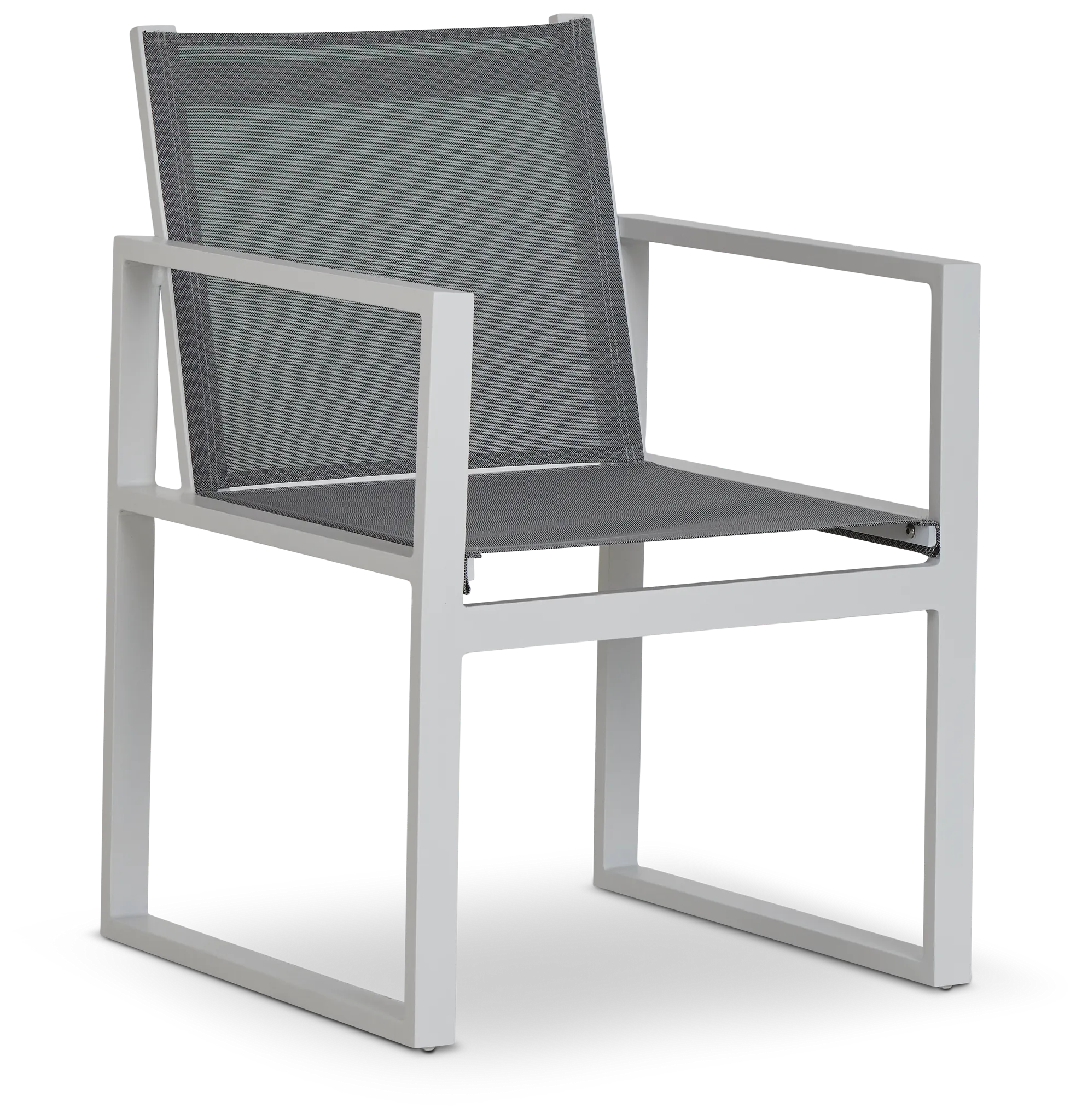 Linear2 White Aluminum Sling Arm Chair