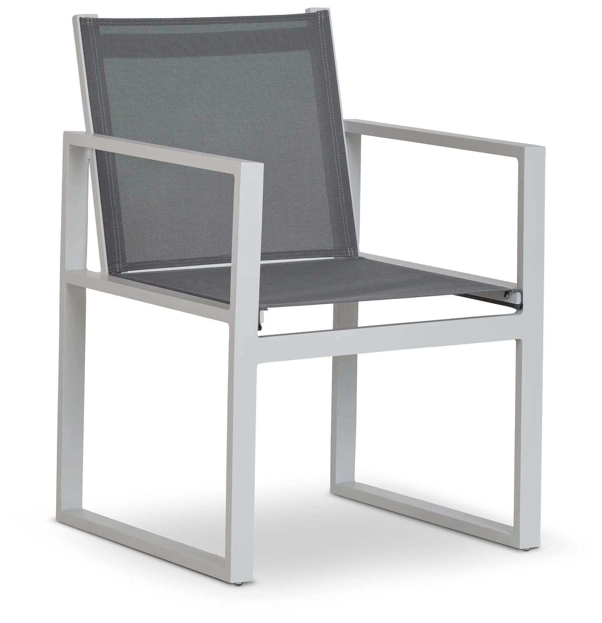 Linear2 White Aluminum Sling Arm Chair Linear2 White Aluminum Sling Arm Chair