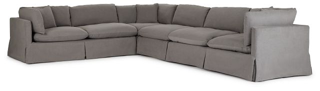 Raegan Gray Fabric Large Two-arm Sectional (1)