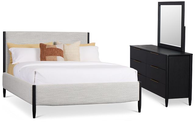 Stockton Black Uph Panel Bedroom