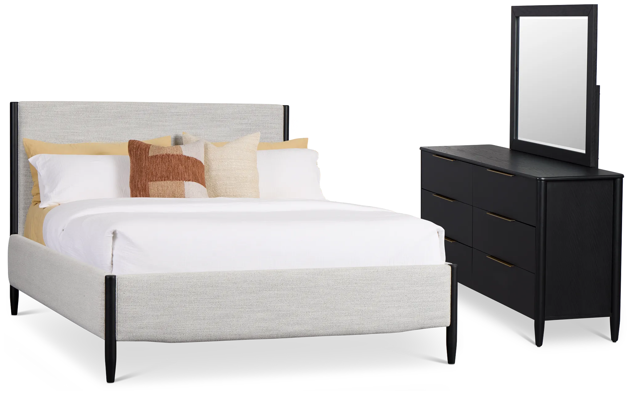 Stockton Black Uph Panel Bedroom