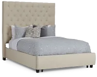 Rylee Beige Uph Platform Storage Bed