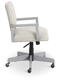 Newport Gray Wood Upholstered Desk Chair