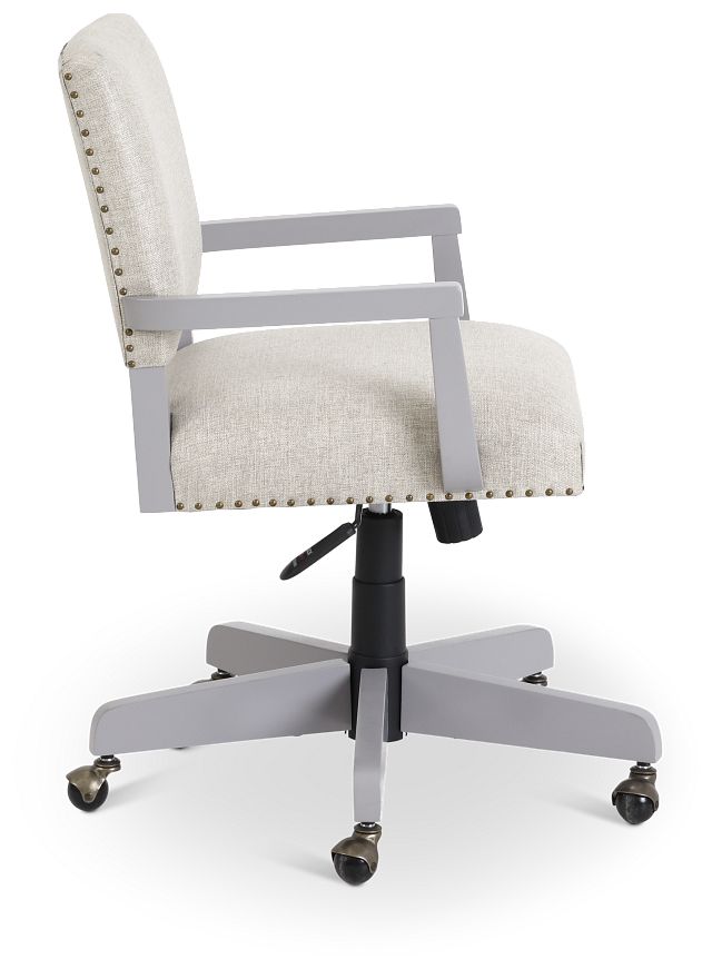 Newport Gray Wood Upholstered Desk Chair (2)