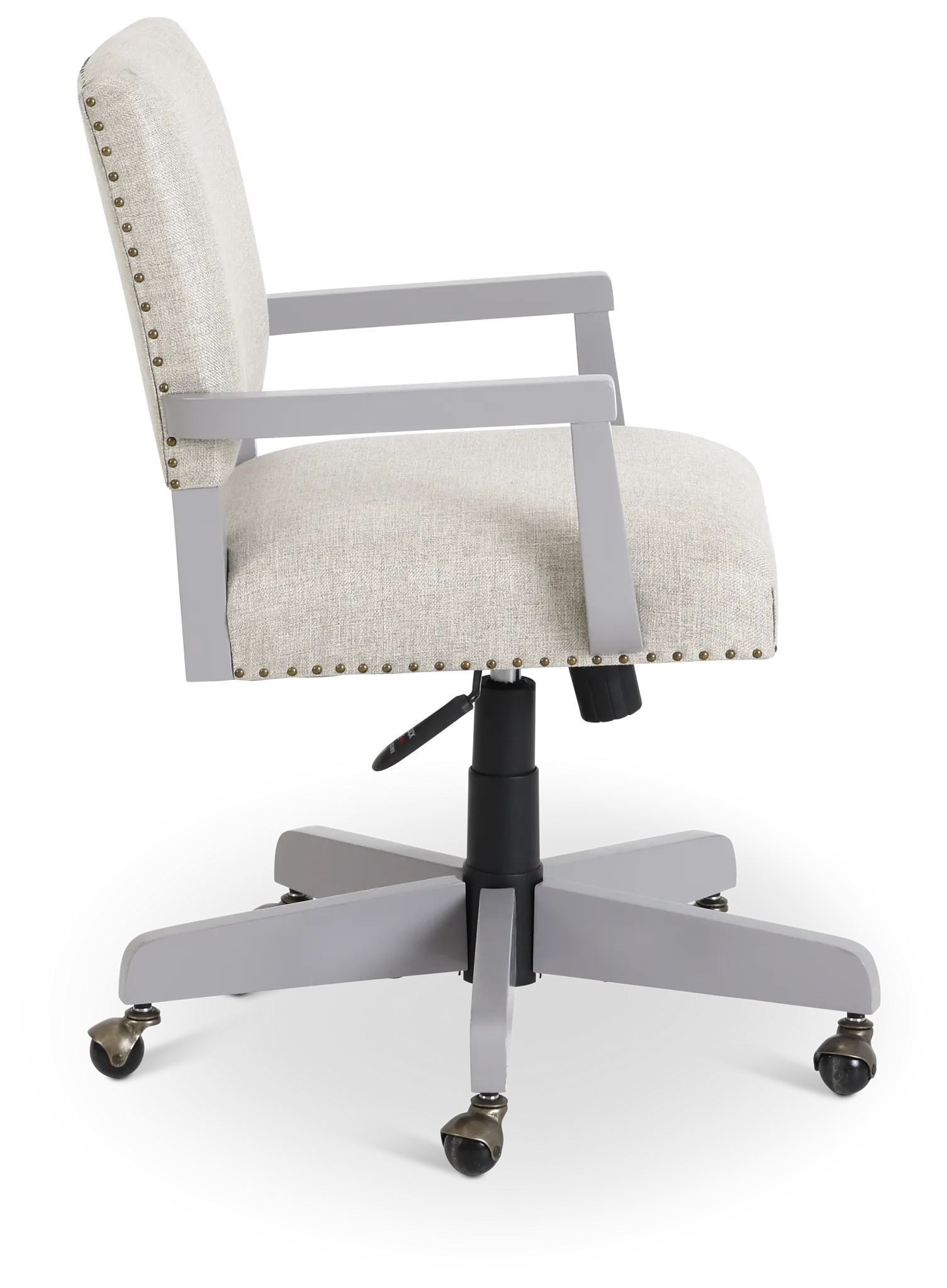 Newport Gray Wood Upholstered Desk Chair