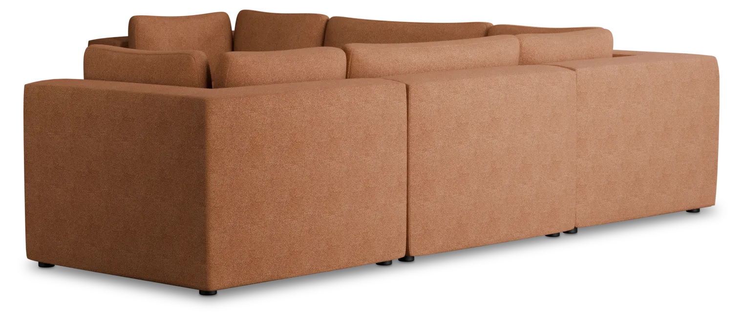 Destin Sutton Orange Fabric 5-piece Modular Sectional