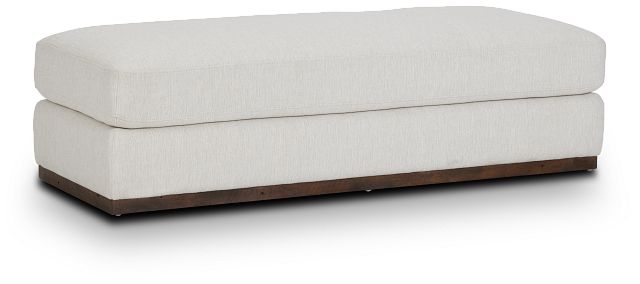 Mckenzie White Rect Ottoman