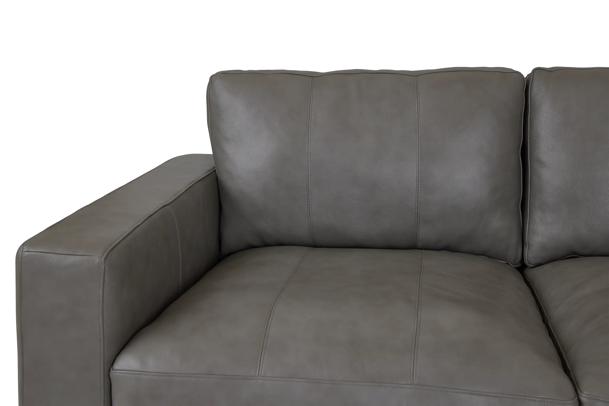 Dawkins Gray Leather Large Right Chaise Sectional Dawkins Gray Leather Large Right Chaise Sectional