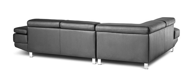 Zane Black Micro Left Chaise Sectional