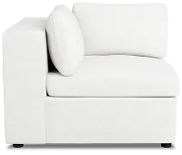 Destin Sutton White Fabric Corner Chair