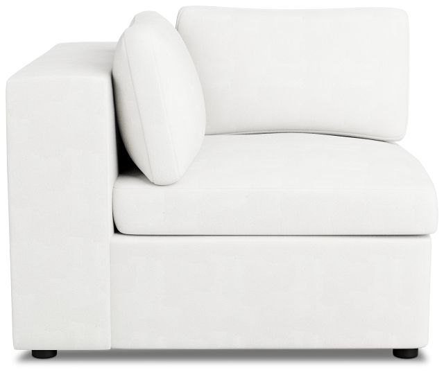 Destin Sutton White Fabric Corner Chair