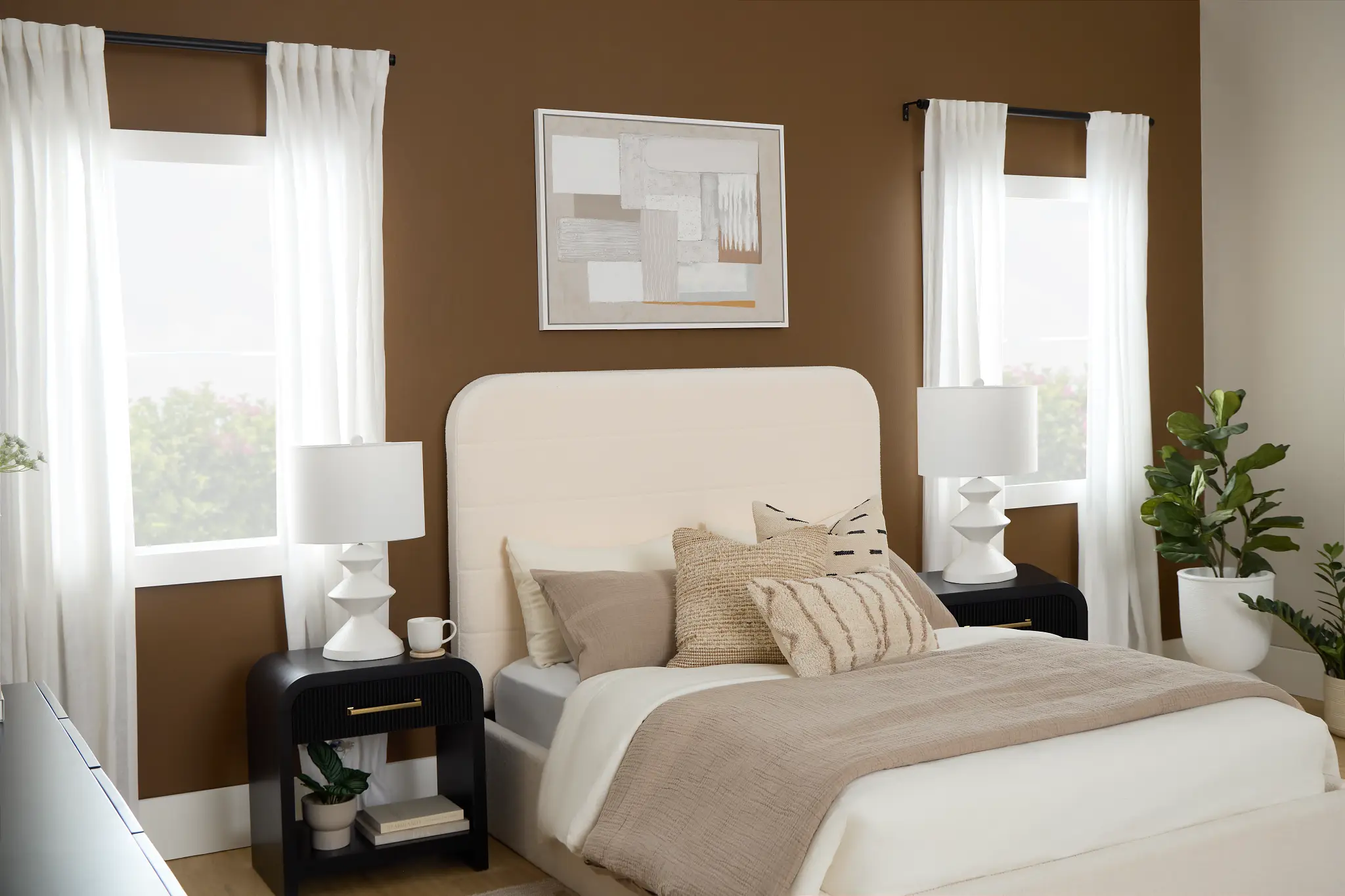 Lyndie Beige Upholstered Platform Bed Lyndie Beige Upholstered Platform Bed