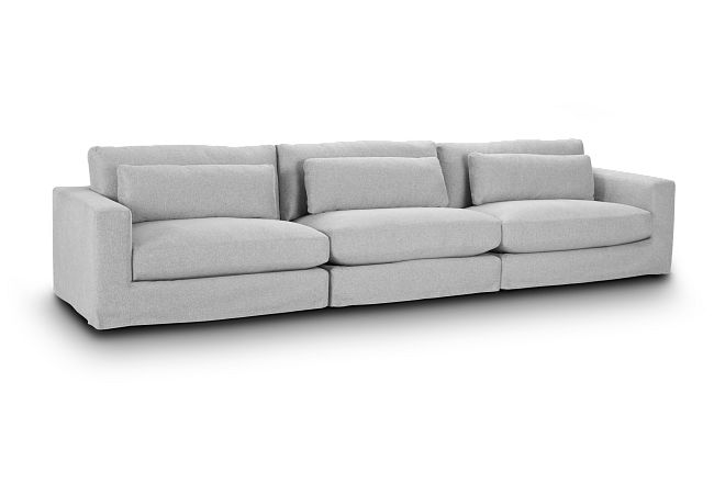 Cozumel Light Gray Fabric 3 Piece Modular Sofa