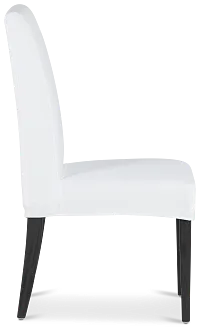 Harbor White Short Slipcover Chair With Dark-tone Leg