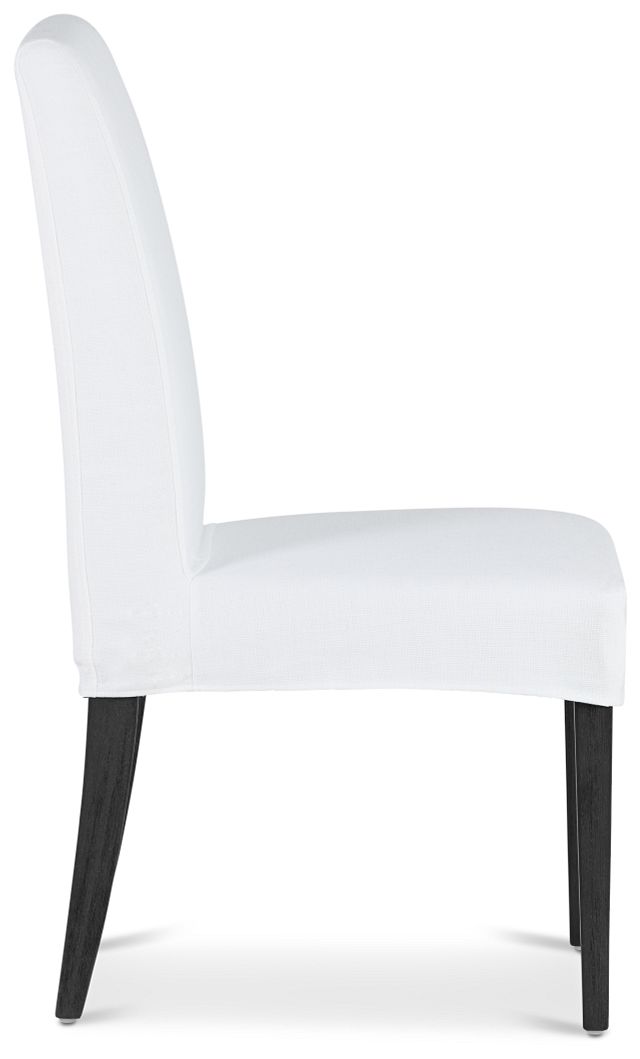 Harbor White Short Slipcover Chair With Dark-tone Leg (2)
