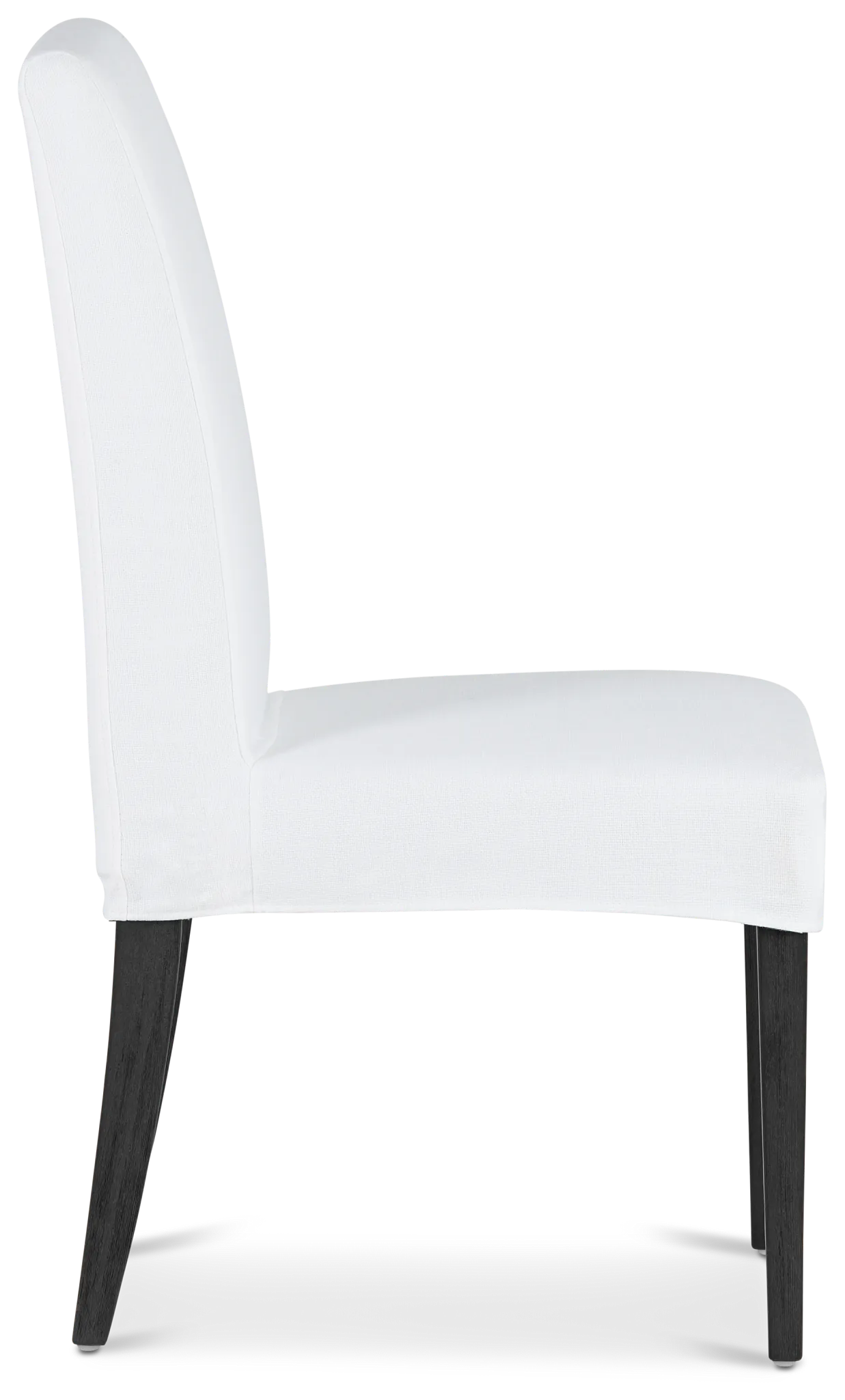 Harbor White Short Slipcover Chair With Dark-tone Leg