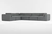 Destin Delray Dark Gray Fabric 6-piece Modular Sectional