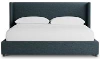 Captiva Elevation Dark Blue 48" Upholstered Shelter Bed