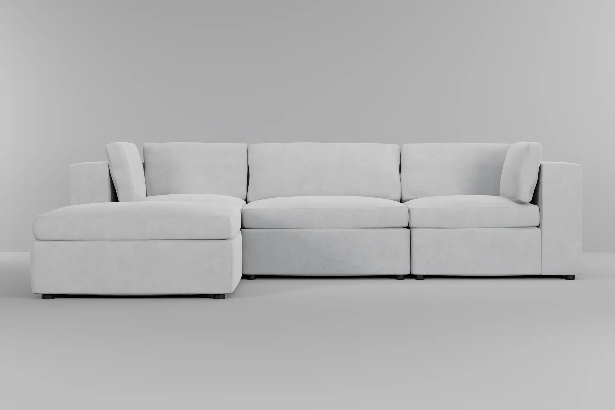 Destin Peyton White Fabric 4-piece Bumper Sectional Destin Peyton White Fabric 4-piece Bumper Sectional