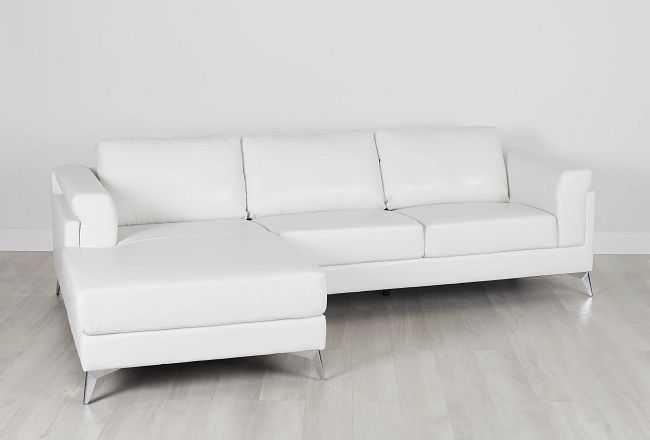 Gianna White Micro Left Chaise Sectional