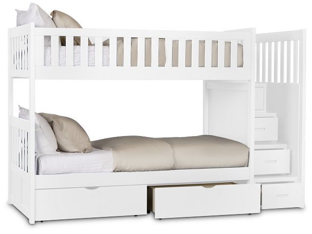 Charleston White Step Storage Bunk Bed