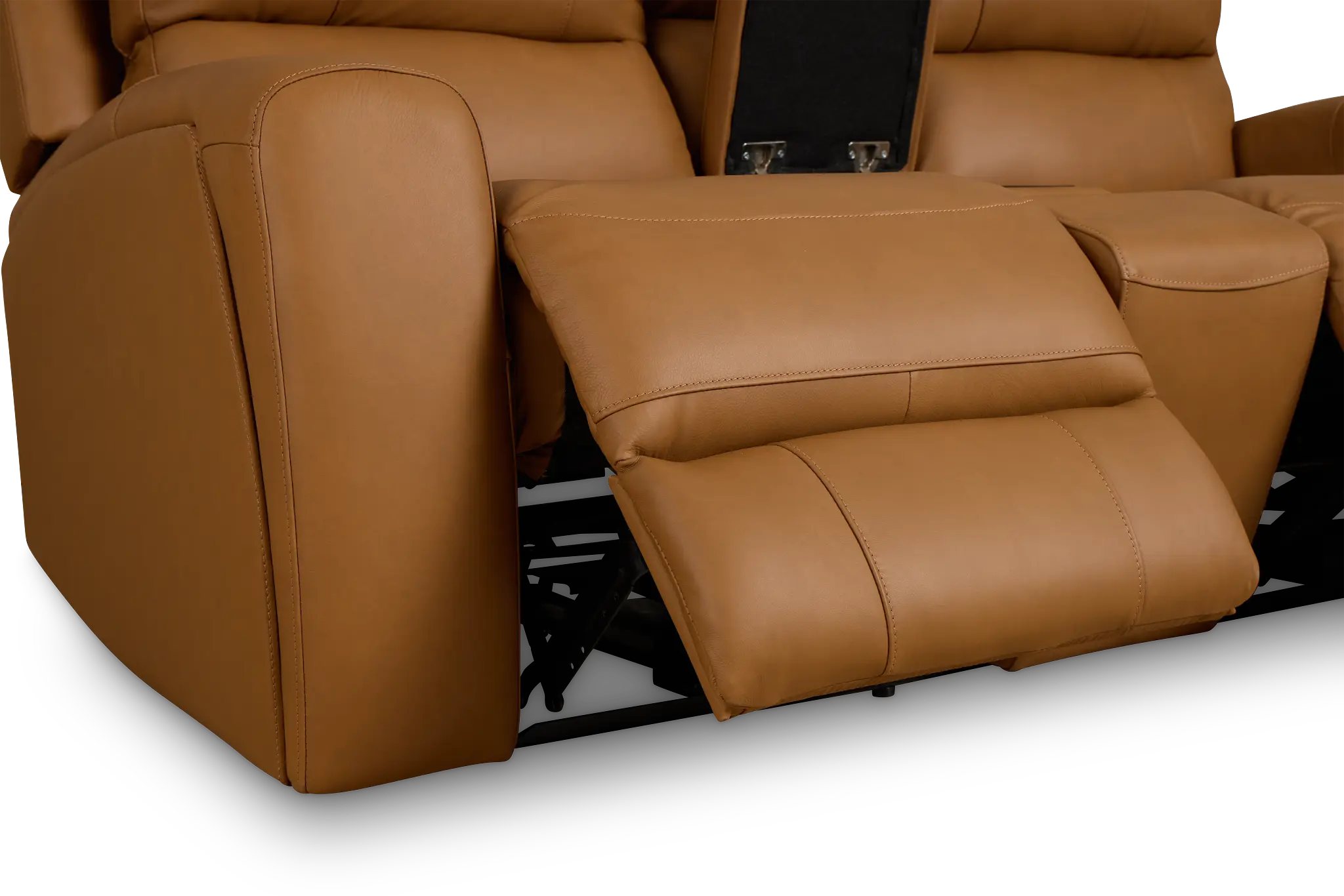 Summit Light Brown Lthr/vinyl Power Reclining Console Loveseat W/ Power Headrest Summit Light Brown Lthr/vinyl Power Reclining Console Loveseat W/ Power Headrest