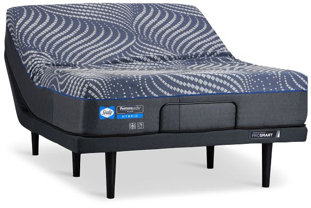 Sealy Posturpedic Plus Hybrid Albany Medium Ergo Prosmart Adjustable Mattress Set