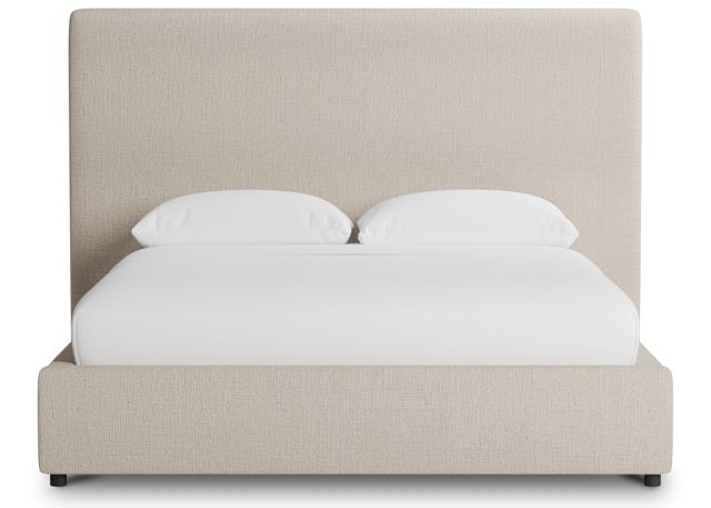 Grayton Linen Beige 54" Upholstered Platform Bed