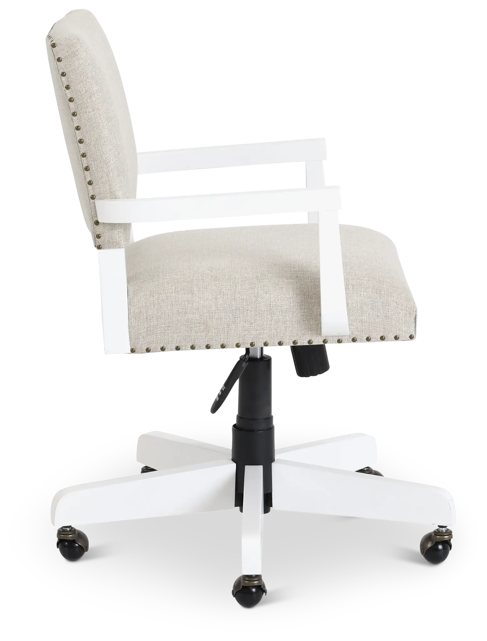 Newport Beige Wood Upholstered Desk Chair Newport Beige Wood Upholstered Desk Chair