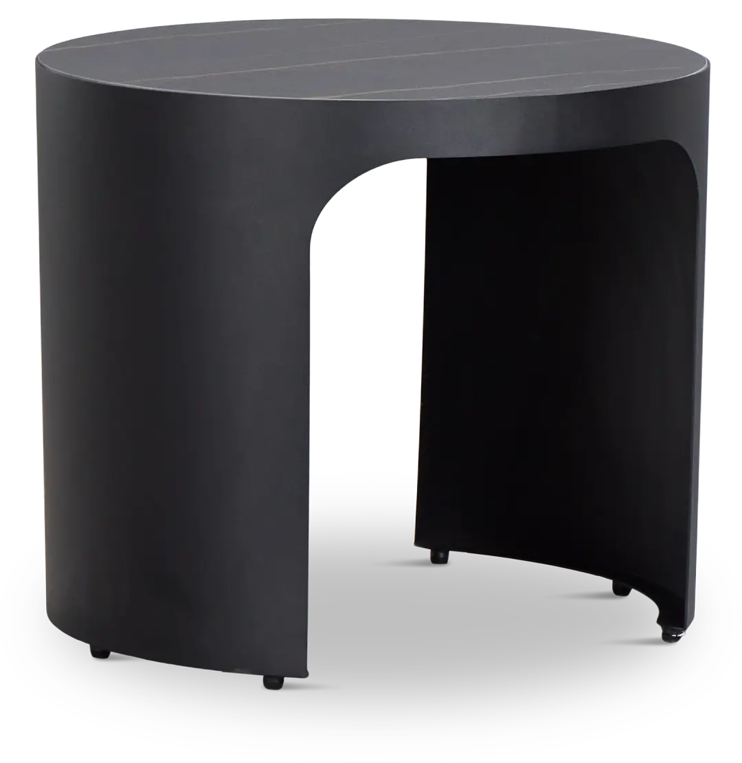 Abel Black Round End Table Abel Black Round End Table