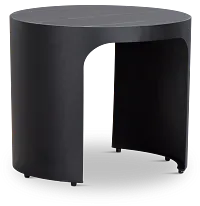 Abel Black Round End Table