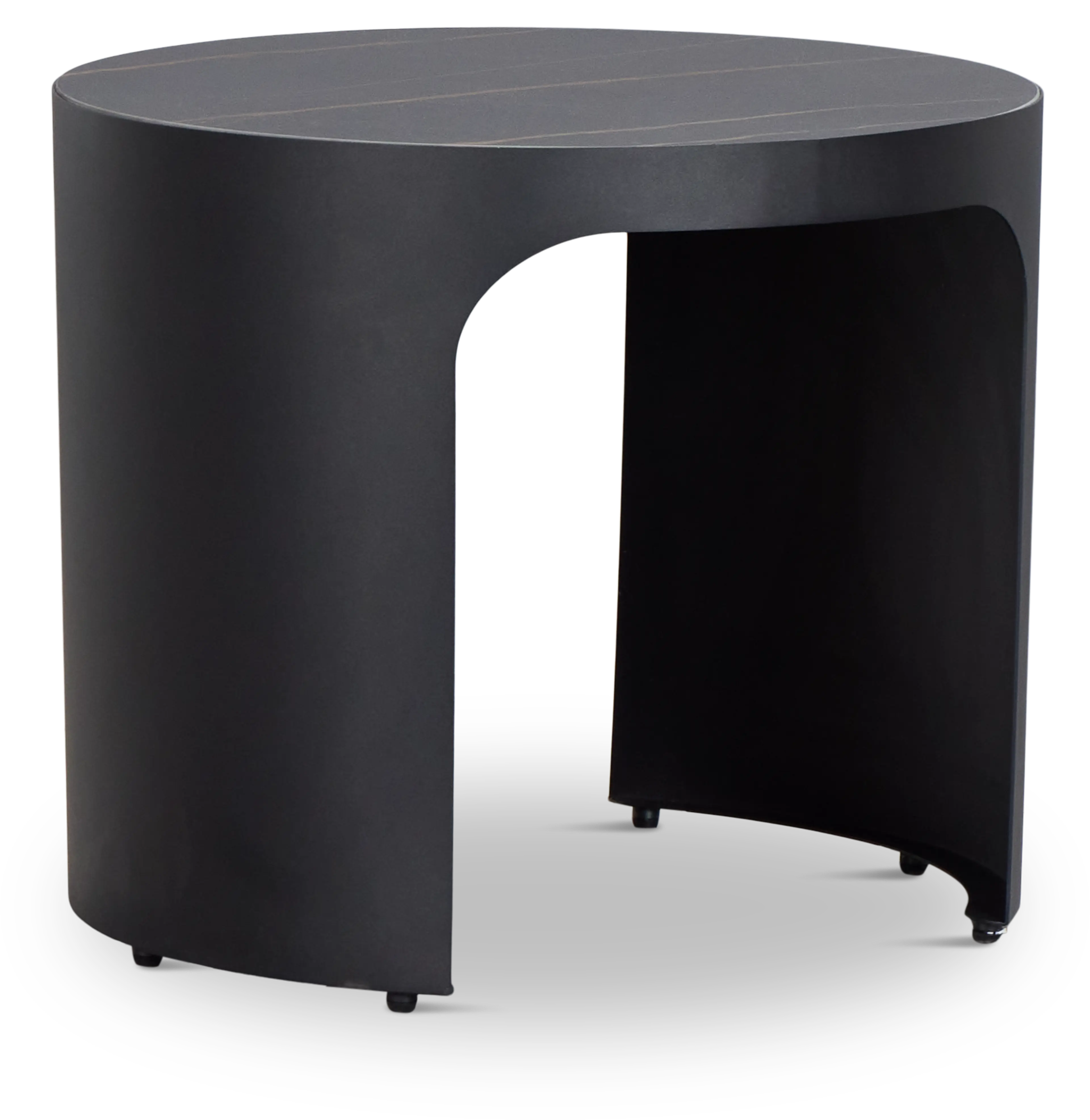 Abel Black Round End Table Abel Black Round End Table