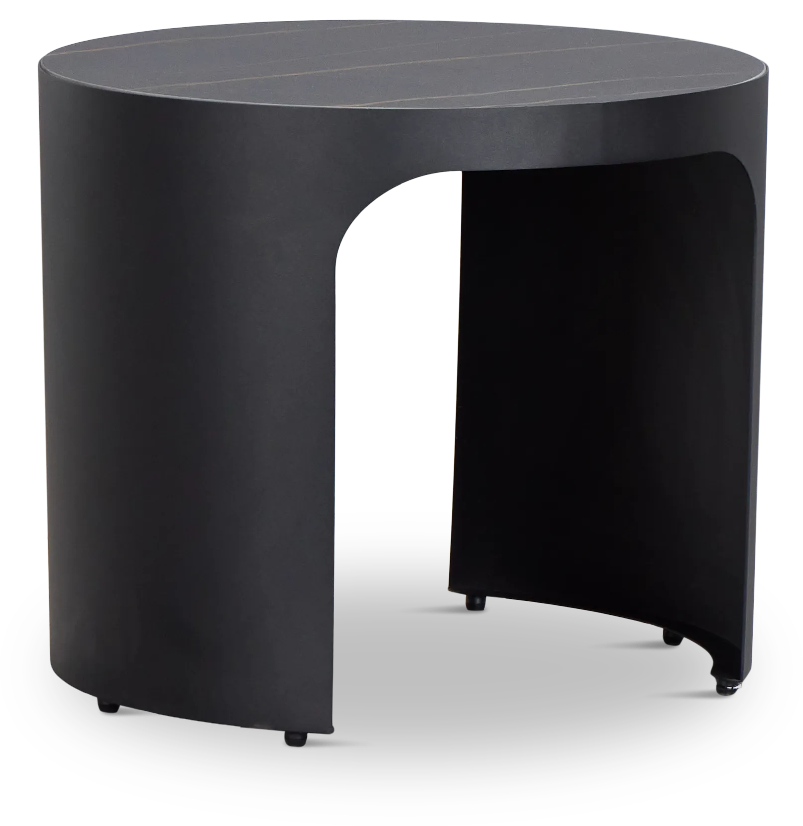 Abel Black Round End Table