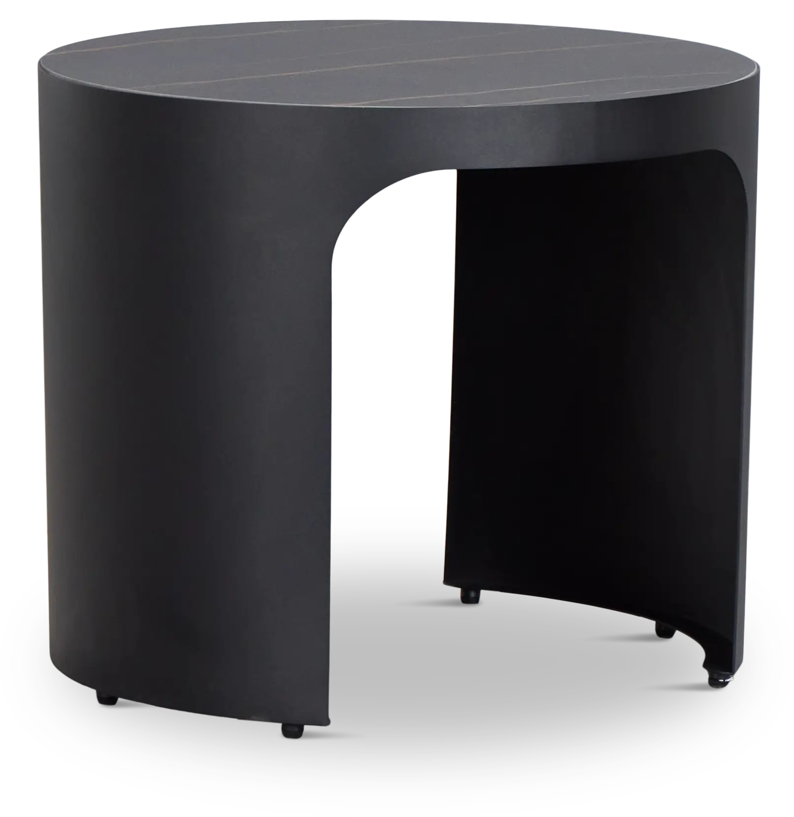 Abel Black Round End Table Abel Black Round End Table