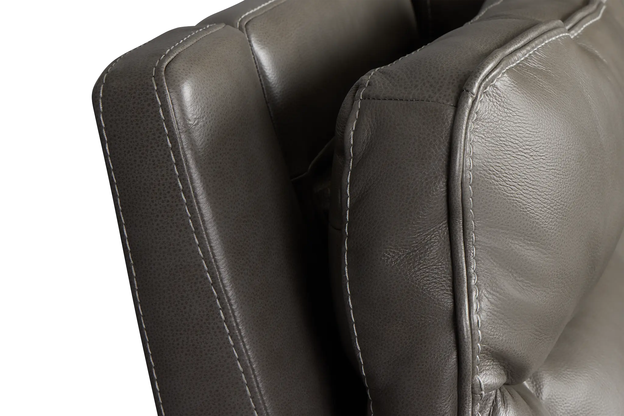 Jasper Gray Leather Small Two-arm Power Reclining Sectional Jasper Gray Leather Small Two-arm Power Reclining Sectional