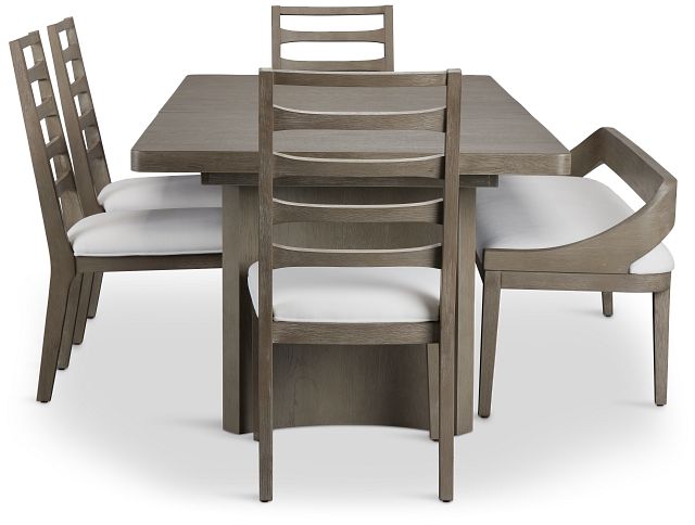 Soho Light Tone Wood Table, 4 Chairs & Bench