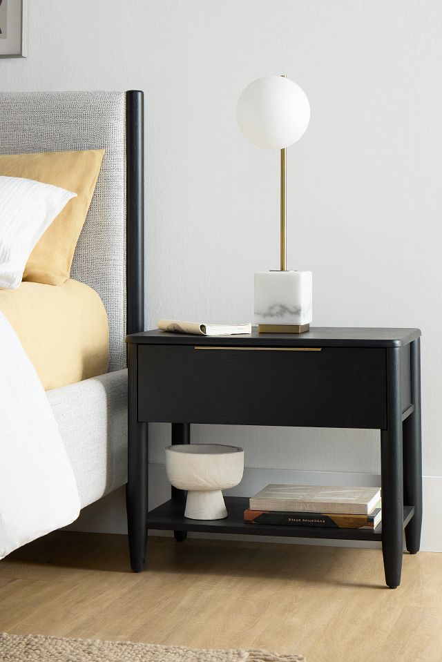 Stockton Black Large Drawer Nightstand